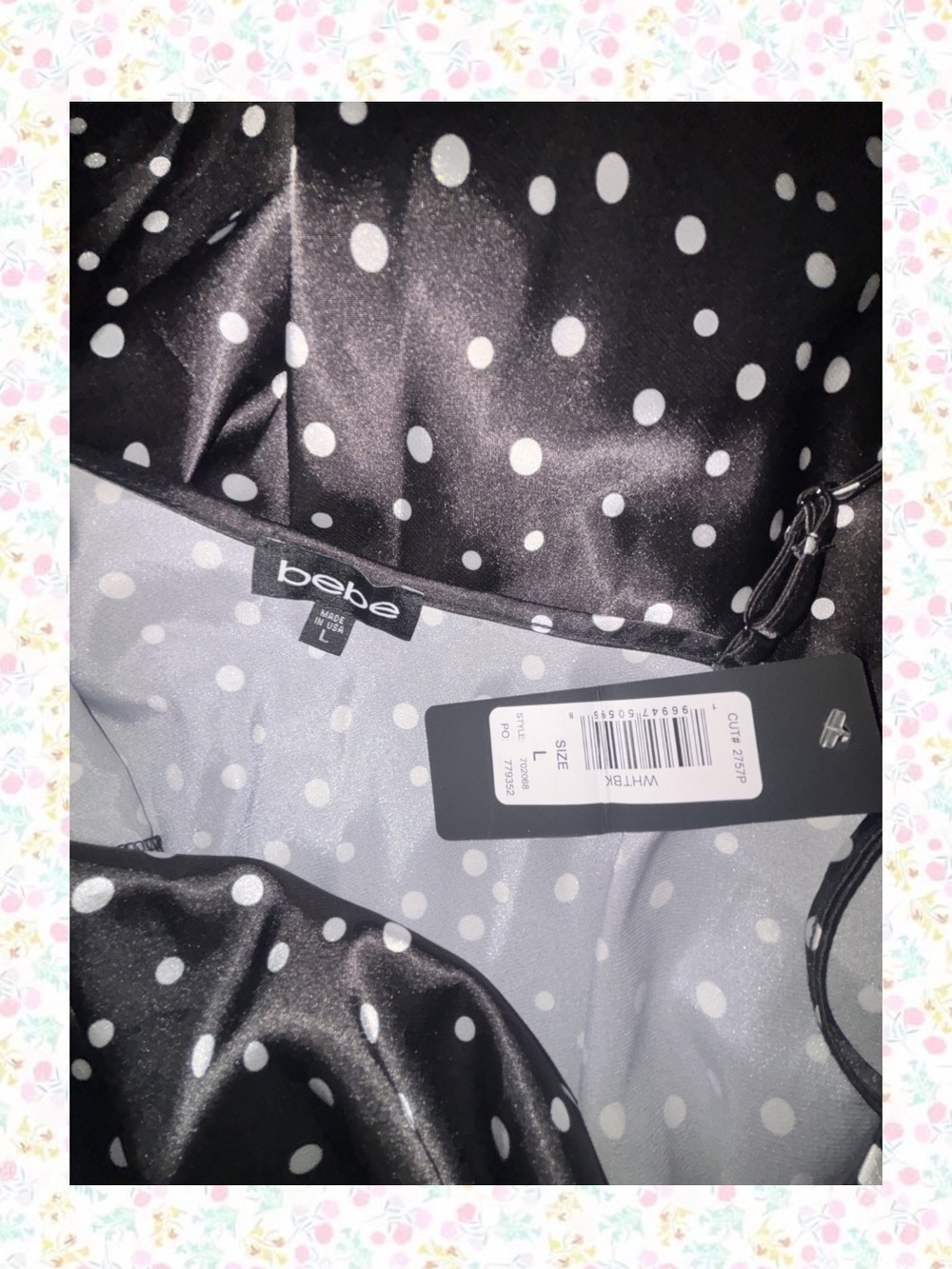Black Polka Dot Slip Dress - Picture 4 of 4